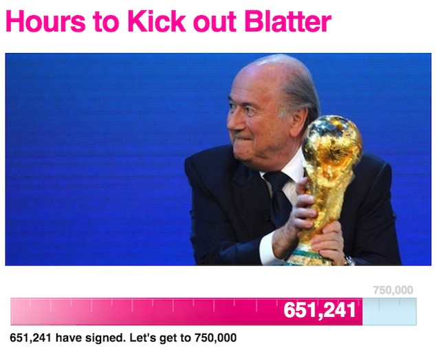 BlatterOut petition continues getting more support by the minute